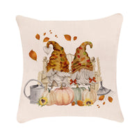 HKM-983379 Autumn Pumpkin Design Linen Cushion Cover for Car and Sofa - 45x45 cm