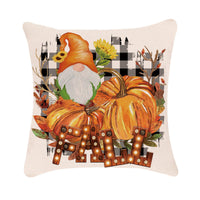 HKM-983379 Autumn Pumpkin Design Linen Cushion Cover for Car and Sofa - 45x45 cm