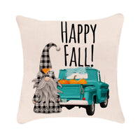 HKM-983379 Autumn Pumpkin Design Linen Cushion Cover for Car and Sofa - 45x45 cm