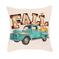 HKM-983379 Autumn Pumpkin Design Linen Cushion Cover for Car and Sofa - 45x45 cm