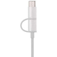 HKM-983379 Micro USB and Type-C Dual Interface Charging Cable - 30cm TPE White Data Sync Cable