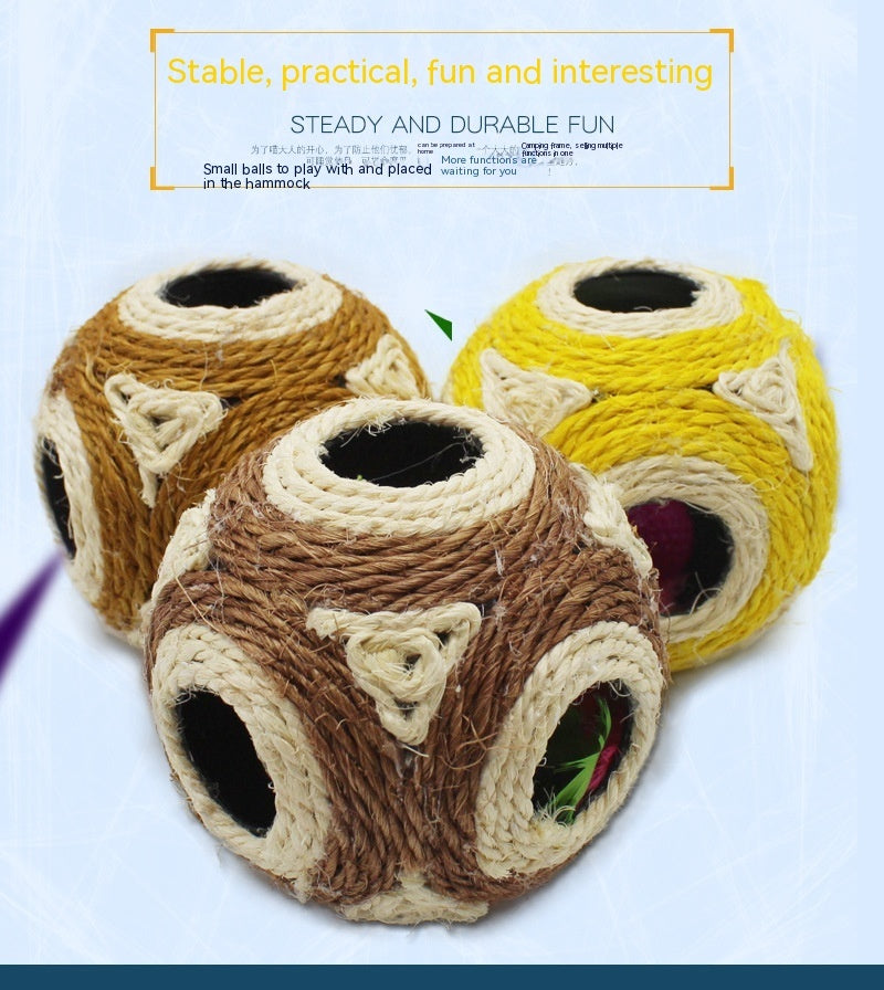 HKM-983443 Cat Supplies Kitty Toy Sisal Ball