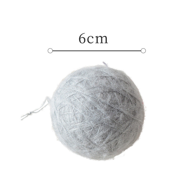 HKM-983443 Seahorse Yarn Christmas Ball Ornament - 6/8CM Mohair Decoration