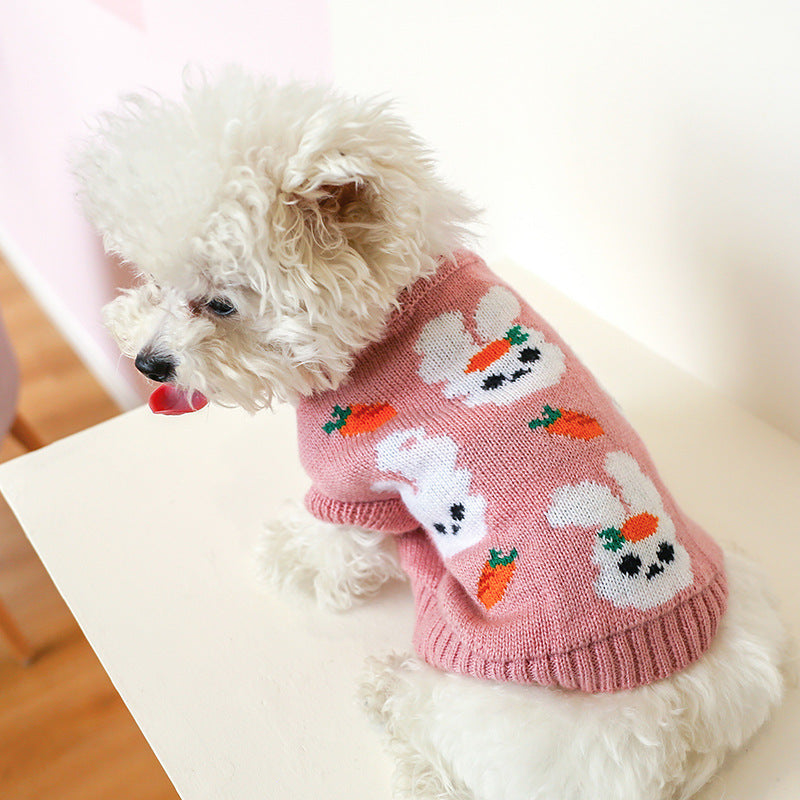 HKM-983571 Cozy Bowknot Hollow Knit Dog Sweater in Various Colors for Pets