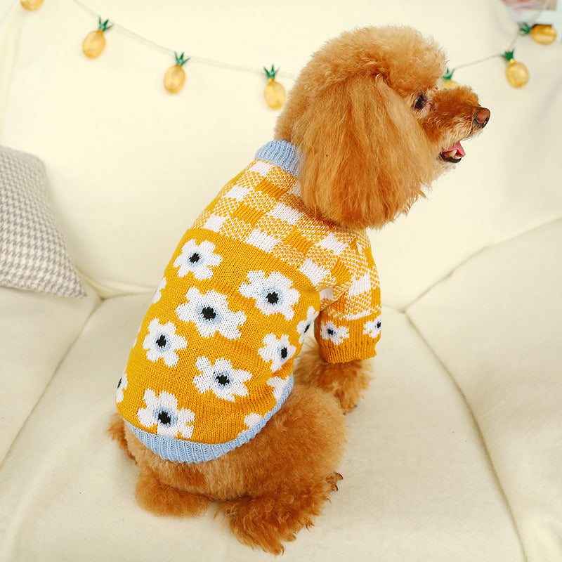 HKM-983571 Cozy Bowknot Hollow Knit Dog Sweater in Various Colors for Pets