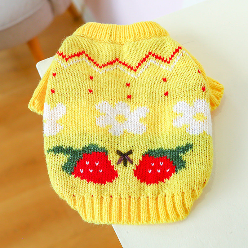 HKM-983571 Cozy Bowknot Hollow Knit Dog Sweater in Various Colors for Pets