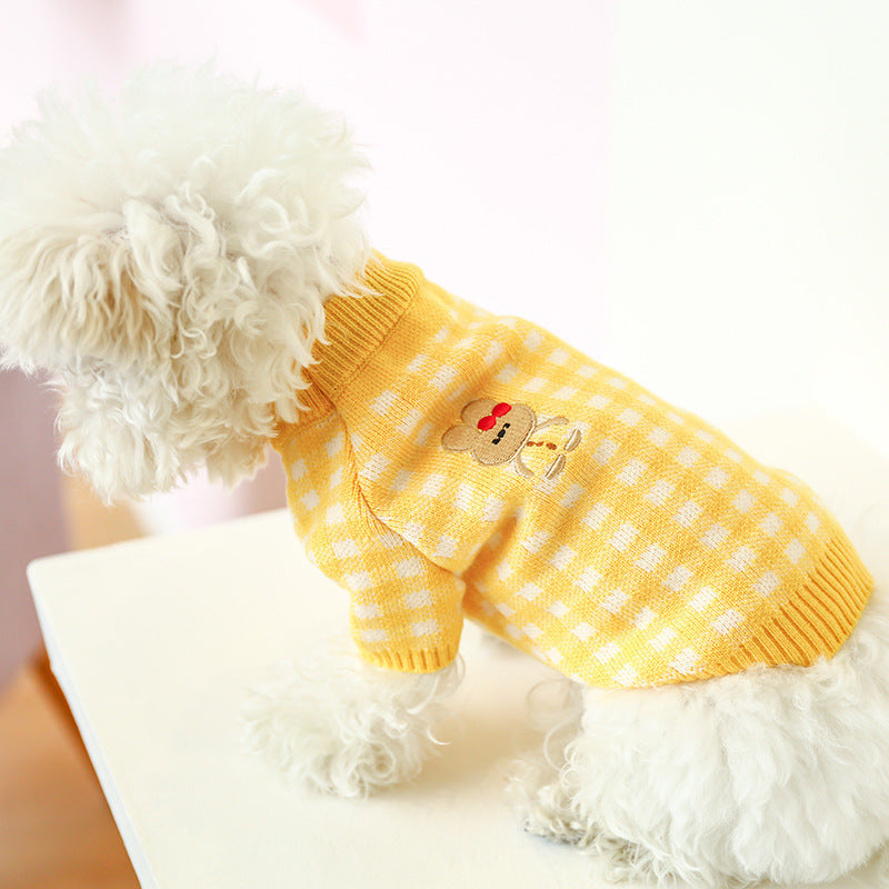 HKM-983571 Cozy Bowknot Hollow Knit Dog Sweater in Various Colors for Pets