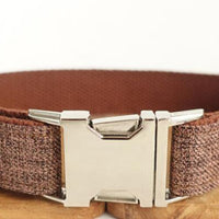 HKM-983699 Brown Plaid Dog Ring – Polyester Material, Adjustable Fit for Stylish Pets