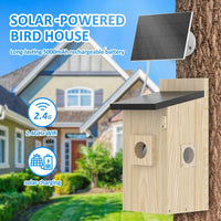 HKM-983763 Smart Bird House with 4MP Camera and Solar Power, Live Nesting Watch, AI Bird Behavior Detection, DIY Gift