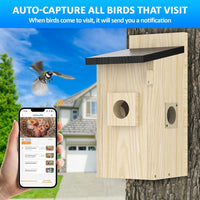 HKM-983763 Smart Bird House with 4MP Camera and Solar Power, Live Nesting Watch, AI Bird Behavior Detection, DIY Gift