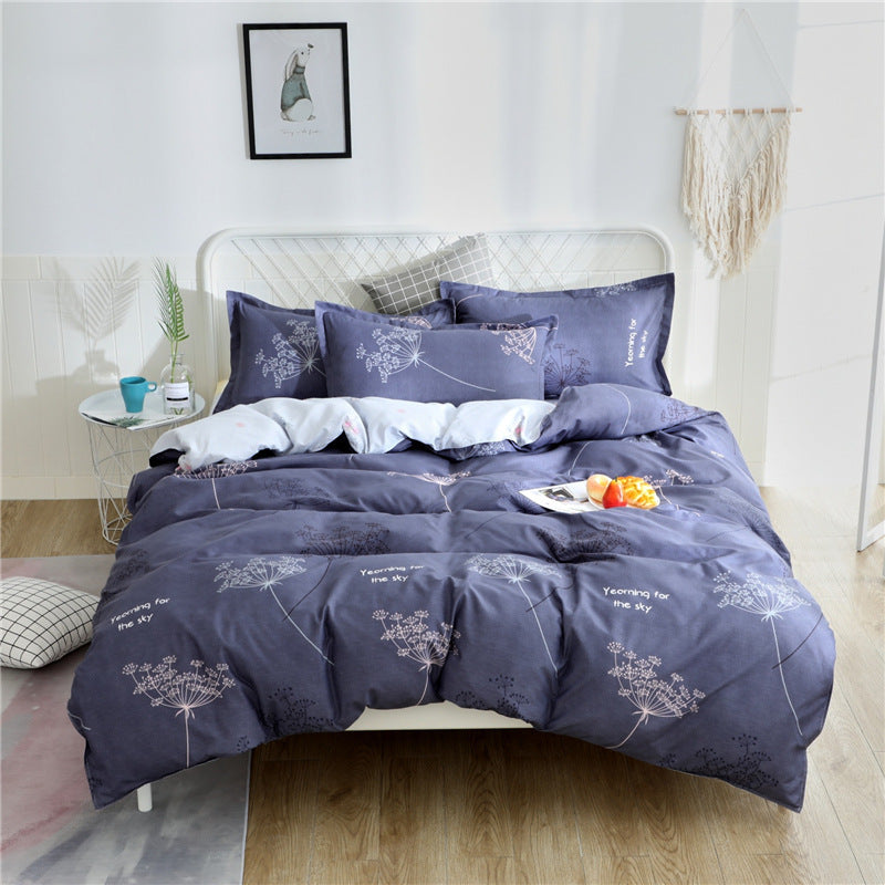 HKM-983827 Cotton Brushed Duvet Cover with Various Floral and Geometric Patterns, Available in Multiple Sizes