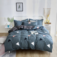 HKM-983827 Cotton Brushed Duvet Cover with Various Floral and Geometric Patterns, Available in Multiple Sizes