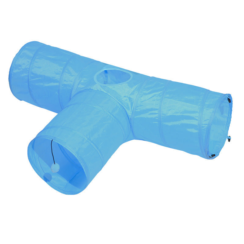 HKM-983827 Foldable Polyester Cat Tunnel and Amusing Toy Set for Playtime and Exploration