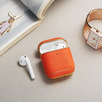 HKM-983891 Leather Lychee Pattern Clamshell Case for AirPods 1/2