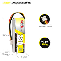 HKM-984019 GNB High Energy 380mAh 2S 76V 90C HV Lithium Polymer Battery for Racing Mosquito Car
