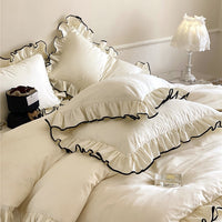 HKM-984147 French Long-Staple Cotton Bed Sheet Set with Duvet Cover and Pillowcases in Miss Sweetheart Patterns