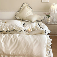 HKM-984147 French Long-Staple Cotton Bed Sheet Set with Duvet Cover and Pillowcases in Miss Sweetheart Patterns