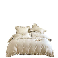 HKM-984147 French Long-Staple Cotton Bed Sheet Set with Duvet Cover and Pillowcases in Miss Sweetheart Patterns