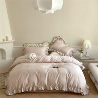HKM-984147 French Long-Staple Cotton Bed Sheet Set with Duvet Cover and Pillowcases in Miss Sweetheart Patterns