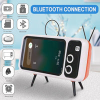 HKM-984211 Retro TV-Shaped Bluetooth Speaker with Hands-Free Calling and USB Charging Port