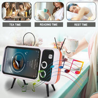 HKM-984211 Retro TV-Shaped Bluetooth Speaker with Hands-Free Calling and USB Charging Port