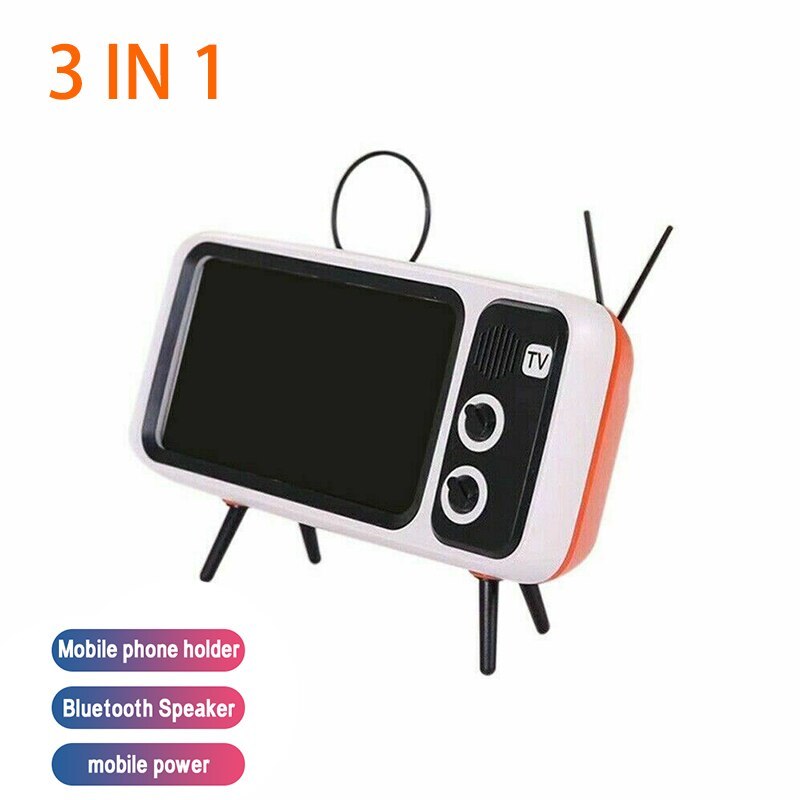 HKM-984211 Retro TV-Shaped Bluetooth Speaker with Hands-Free Calling and USB Charging Port