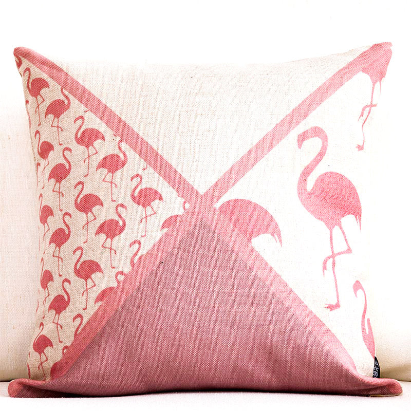 HKM-984211 Swan Series Medium Cotton and Linen Blend Pillowcase - 45 x 45 cm