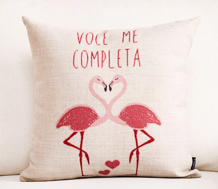 HKM-984211 Swan Series Medium Cotton and Linen Blend Pillowcase - 45 x 45 cm