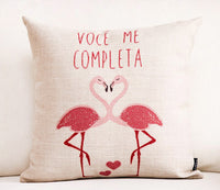 HKM-984211 Swan Series Medium Cotton and Linen Blend Pillowcase - 45 x 45 cm