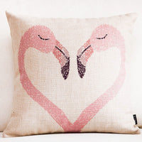 HKM-984211 Swan Series Medium Cotton and Linen Blend Pillowcase - 45 x 45 cm
