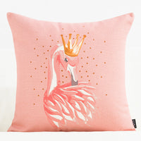 HKM-984211 Swan Series Medium Cotton and Linen Blend Pillowcase - 45 x 45 cm
