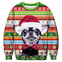 HKM-984275 Dog Digital Print Loose Fit Pullover Crew Neck Top in Polyester