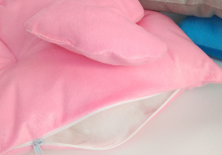HKM-984339 Cozy Nest for Small and Medium Dogs - Soft Cloth Bed in Pink, Gray, and Blue