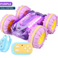 HKM-984403 Amphibious Double-Sided RC Stunt Car with Colorful LED Lights and Gesture Control