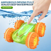 HKM-984403 Amphibious Double-Sided RC Stunt Car with Colorful LED Lights and Gesture Control