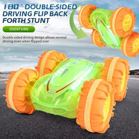HKM-984403 Amphibious Double-Sided RC Stunt Car with Colorful LED Lights and Gesture Control