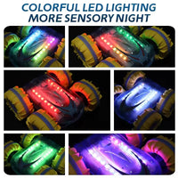 HKM-984403 Amphibious Double-Sided RC Stunt Car with Colorful LED Lights and Gesture Control