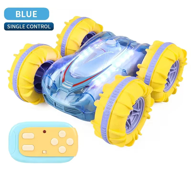 HKM-984403 Amphibious Double-Sided RC Stunt Car with Colorful LED Lights and Gesture Control