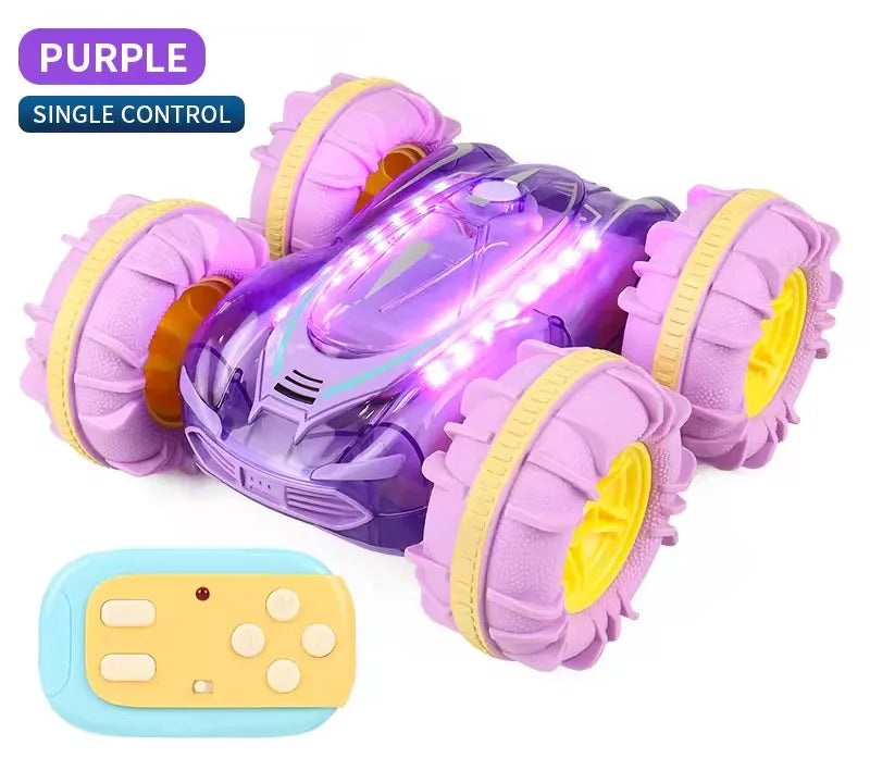 HKM-984403 Amphibious Double-Sided RC Stunt Car with Colorful LED Lights and Gesture Control