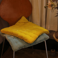 HKM-984467 Reflective Plush Velvet Cushion in Lemon Yellow and Lake Aqua Green, 45x45cm