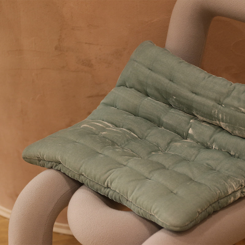 HKM-984467 Reflective Plush Velvet Cushion in Lemon Yellow and Lake Aqua Green, 45x45cm