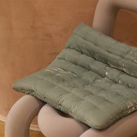 HKM-984467 Reflective Plush Velvet Cushion in Lemon Yellow and Lake Aqua Green, 45x45cm