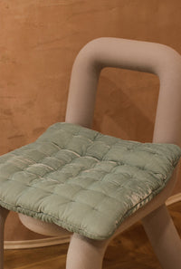 HKM-984467 Reflective Plush Velvet Cushion in Lemon Yellow and Lake Aqua Green, 45x45cm