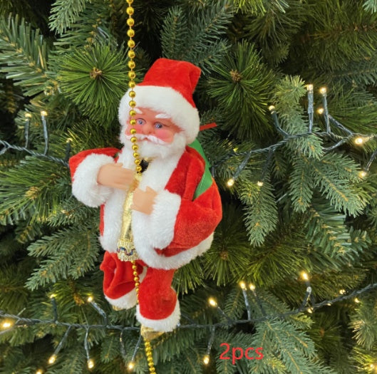 HKM-984595 Electric Santa Claus Ladder Climber - Holiday Decoration Doll, 20x9x12.5CM, 335g