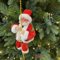 HKM-984595 Electric Santa Claus Ladder Climber - Holiday Decoration Doll, 20x9x12.5CM, 335g