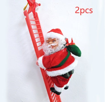 HKM-984595 Electric Santa Claus Ladder Climber - Holiday Decoration Doll, 20x9x12.5CM, 335g