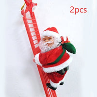 HKM-984595 Electric Santa Claus Ladder Climber - Holiday Decoration Doll, 20x9x12.5CM, 335g