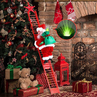 HKM-984595 Electric Santa Claus Ladder Climber - Holiday Decoration Doll, 20x9x12.5CM, 335g