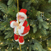 HKM-984595 Electric Santa Claus Ladder Climber - Holiday Decoration Doll, 20x9x12.5CM, 335g