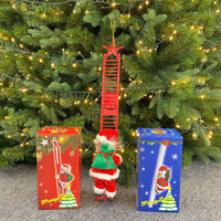 HKM-984595 Electric Santa Claus Ladder Climber - Holiday Decoration Doll, 20x9x12.5CM, 335g